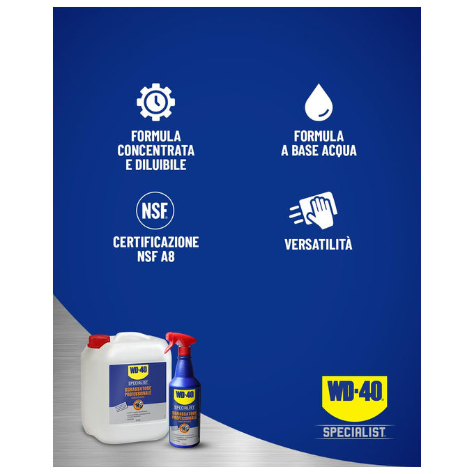 Wd-40 Specialist, Sgrassatore Professionale Concentrato, Formula Diluibile a Base Acqua, 5 Litri