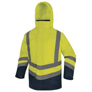 Deltaplus, Parka Alta Visibilita' 5in1, Impermeabile, Giallo Fluo-Blu Navy, Taglia L