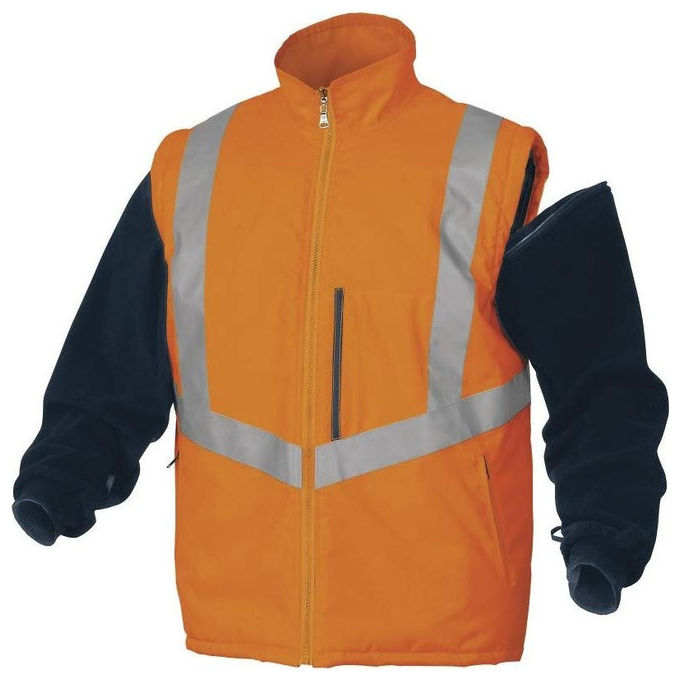 Deltaplus, Parka Alta Visibilita' 4 in 1, Poliestere Oxford, Arancione-Blu marino, Taglia 3XL, 10 Pezzi