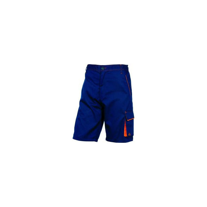 Delta Plus, Bermuda da Lavoro Mach 1, Taglia L, Blu Navy-Arancione, Poliestere-Cotone