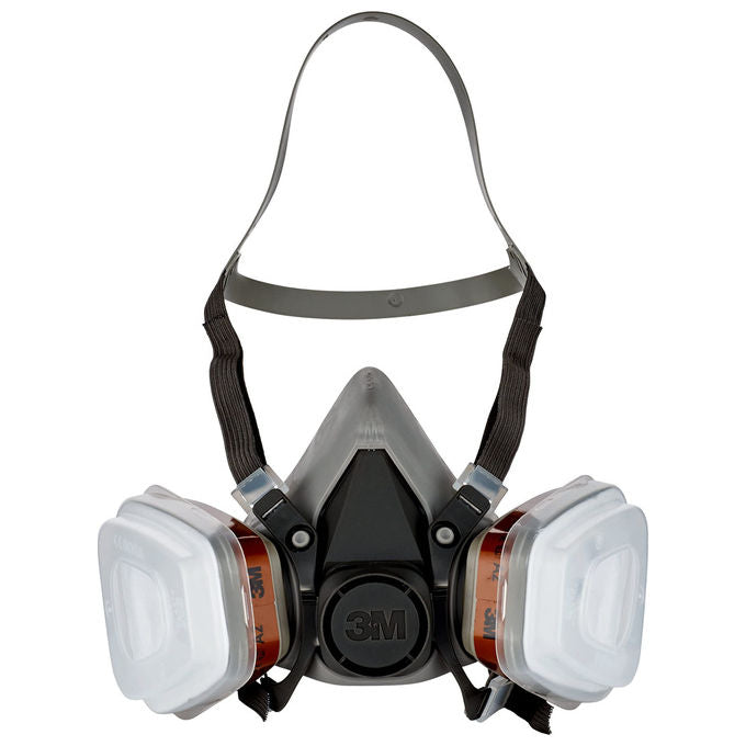 3M 6002C Semimaschera per Verniciatura a Spruzzo Riutilizzabile Protezione A2P2 Filtro Antivapori Organici e Antipolvere P2 colore Grigio