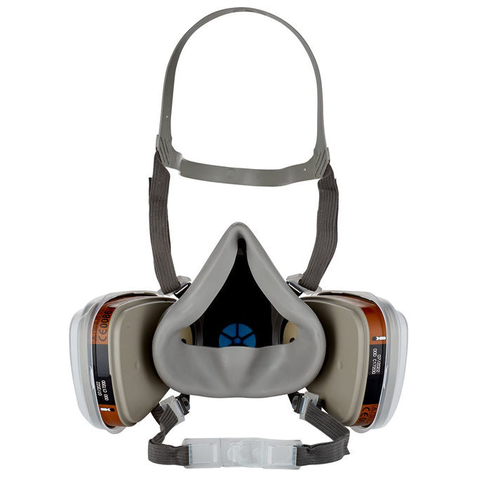 3M 6002C Semimaschera per Verniciatura a Spruzzo Riutilizzabile Protezione A2P2 Filtro Antivapori Organici e Antipolvere P2 colore Grigio