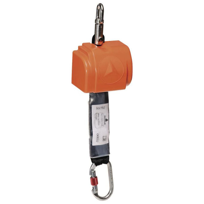 Delta Plus, Anticaduta a Richiamo Automatico Minibloc AN102, Con Assorbitore di Energia, Arancio