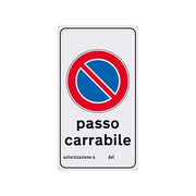 Pixlemon, Cartello passo carrabile in alluminio rifrangente 60x40 cm, Omologato