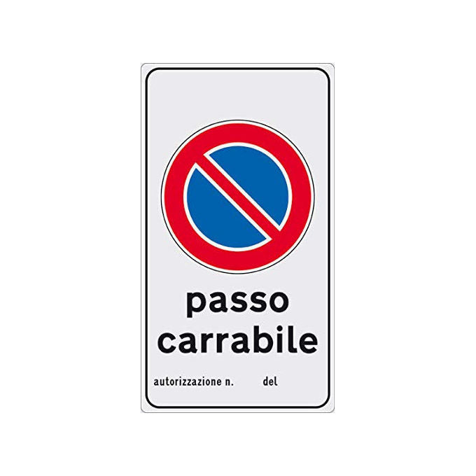 Pixlemon, Cartello passo carrabile in alluminio rifrangente 60x40 cm, Omologato