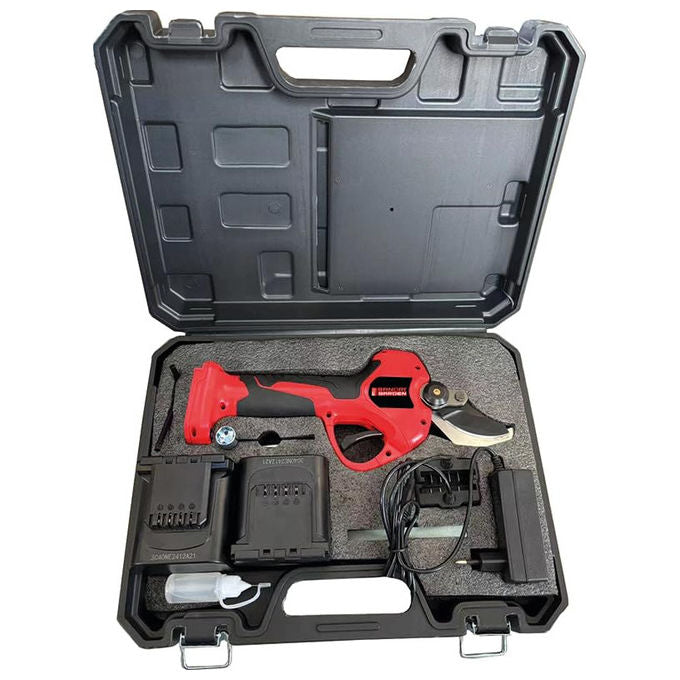 Sandrigarden, Forbici Potatura a Batteria, 21V 4Ah, Taglio 40mm, con 2 Batterie e Valigetta