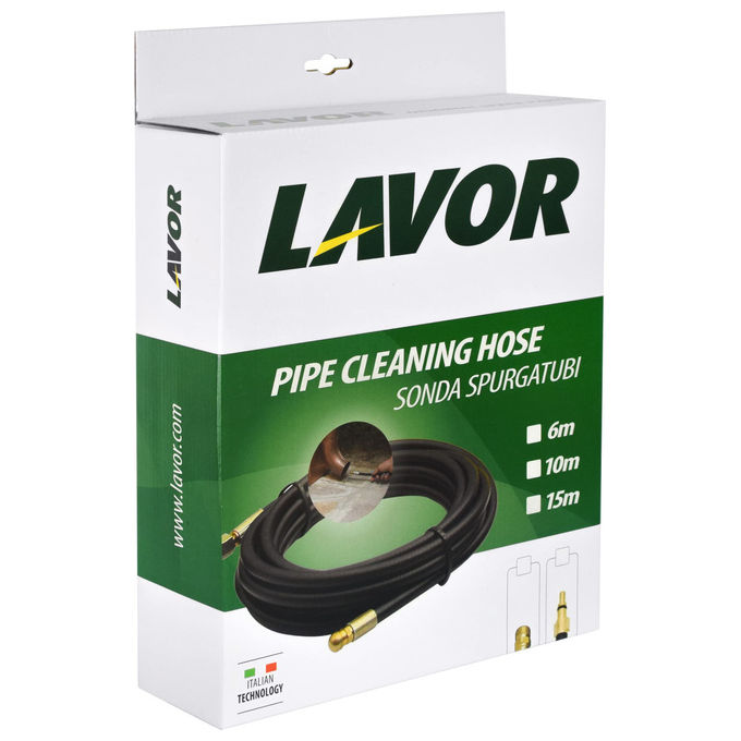 Lavor, Sonda Spurgatubi Nera 15 Metri, Accessorio Idropulitrice Attacco Baionetta