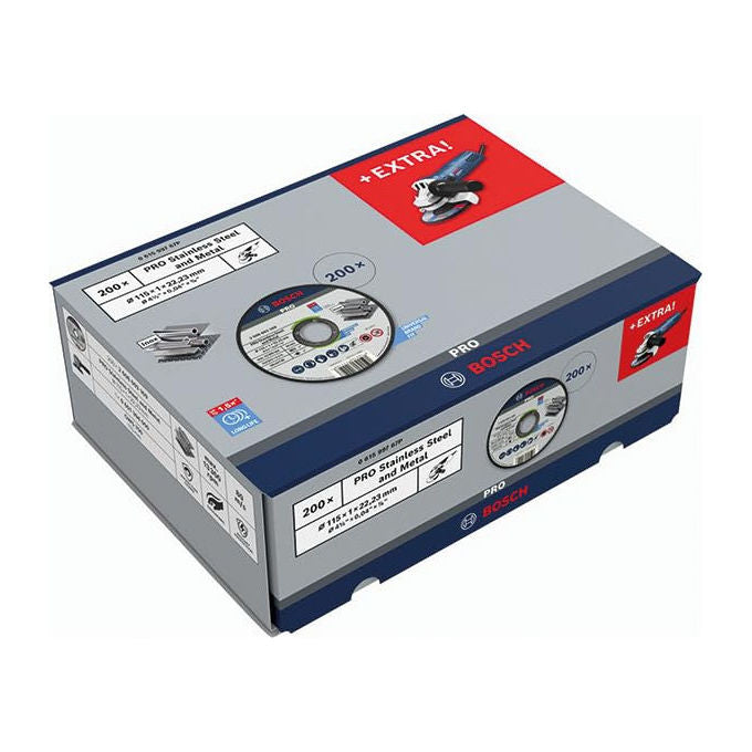 Bosch Professional Smerigliatrice Angolare, 750W, 11000-min, 115mm, con 200 Mole da Taglio