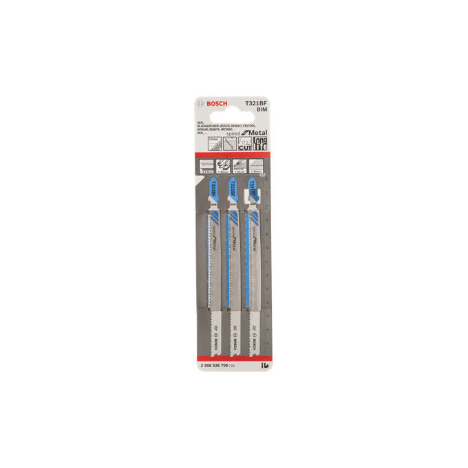Bosch, 2608636707 Lama per Seghetto Alternativo, Bimetallo, T 321 BF, Speed for Metal - 5 pz
