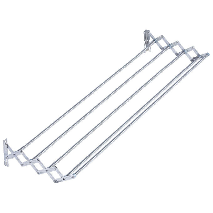 Jumbo, Stendibiancheria a Soffietto Inox, 100 cm, da Parete, Salvaspazio