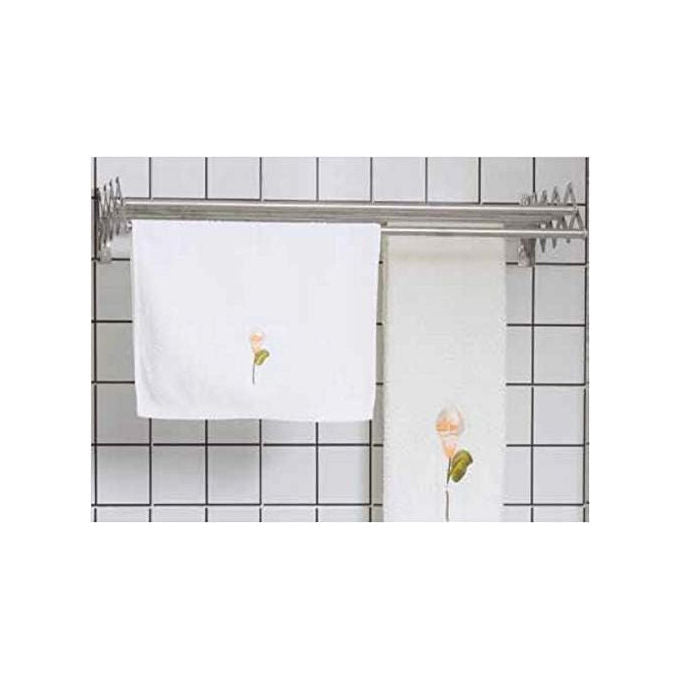 Jumbo, Stendibiancheria a Soffietto Inox, 100 cm, da Parete, Salvaspazio
