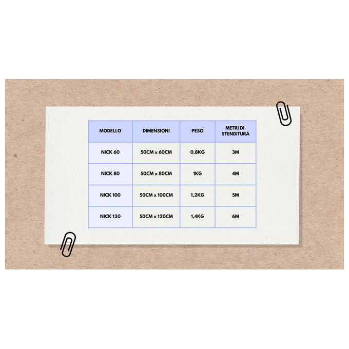 Jumbo, Stendibiancheria a Soffietto Inox, 100 cm, da Parete, Salvaspazio