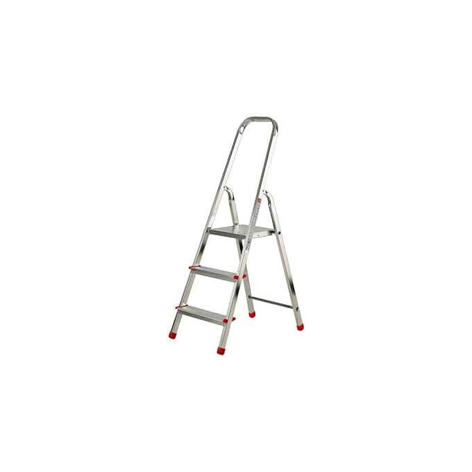 Jolly, Scala Domestica in Alluminio, 3 Gradini, Altezza 1.38 m