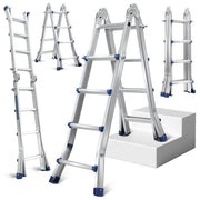 Multimax, Scala Multiuso in Alluminio Extralunga, Altezza Max 471 cm