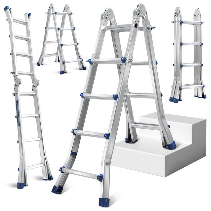 Multimax, Scala Multiuso in Alluminio Extralunga, Altezza Max 471 cm