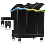 Smarty, Pattumiera Differenziata Ecobin, 63 L, 3 Contenitori, Nero
