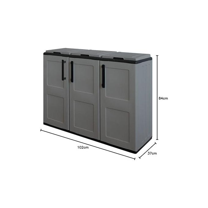 Art Plast, Armadio Eco Basso, In Polipropilene, Grigio, 102x37x84 cm, Per Esterni