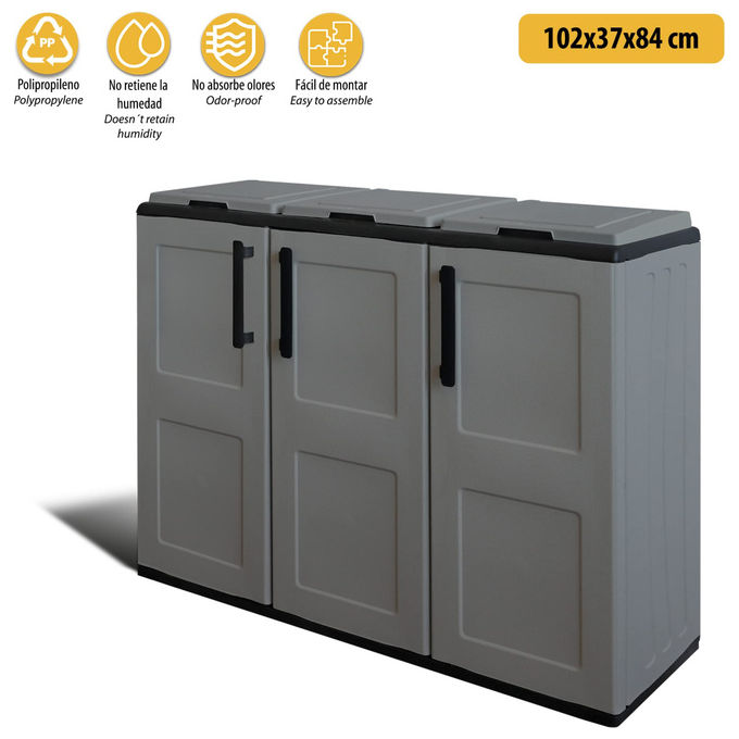 Art Plast, Armadio Eco Basso, In Polipropilene, Grigio, 102x37x84 cm, Per Esterni