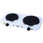 Vigor Tools, Fornello Elettrico a Doppia Piastra, 2500W, Acciaio Verniciato, 48x24x7 cm