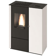 Punto Fuoco, Stufa a Pellet Slim Aurora, 8 kW, Bianca, 5 Stelle, Con Telecomando