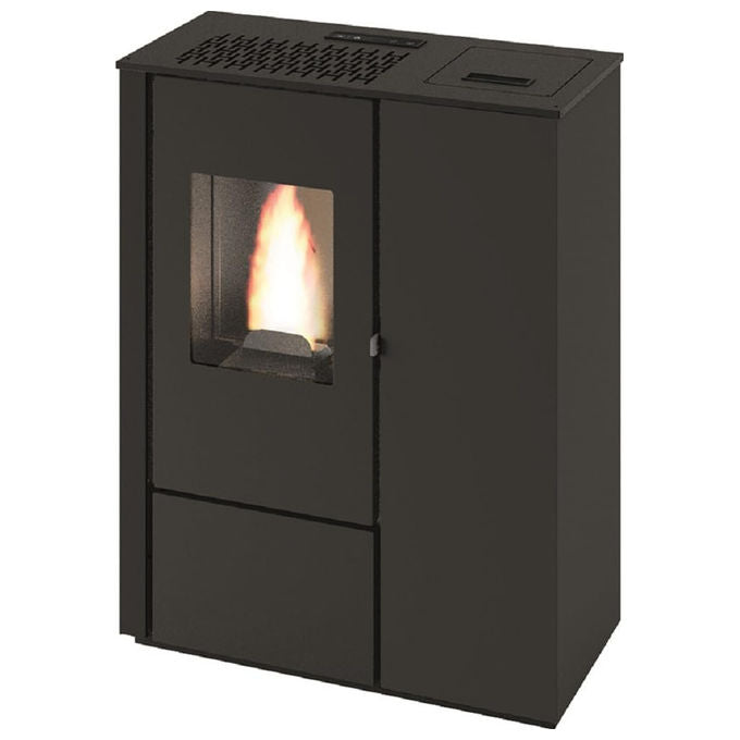 Punto Fuoco, Stufa a Pellet Aurora Slim, 8 kW, Nero, Con Telecomando, 5 Stelle