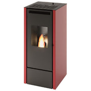 Punto Fuoco, Stufa a Pellet Vivian, 11kW, Rosso, Con Telecomando, 5 Stelle