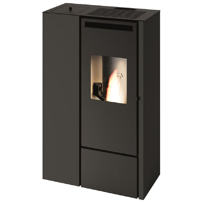 Punto Fuoco, Stufa pellet Clelia, 11 kW, Acciaio verniciato, Nero, Con telecomando