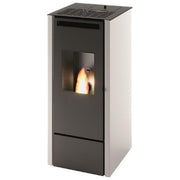 Punto Fuoco, Stufa a Pellet Vivian 11 Kw, Acciaio Verniciato, 200-300 m³, Bianco