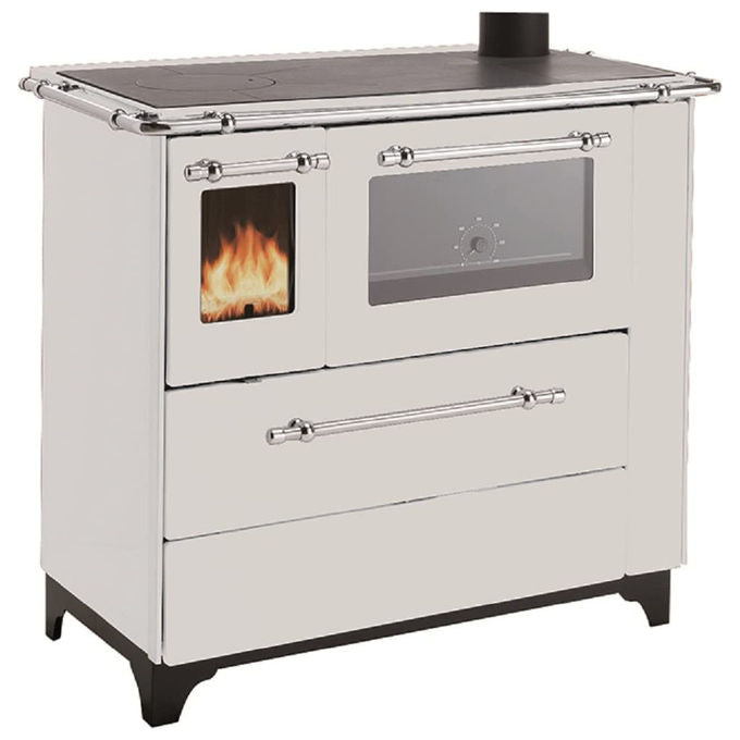 Palazzetti Lelio, Cucina a Legna Betty 4,5, 100x65x85h cm, Bianco