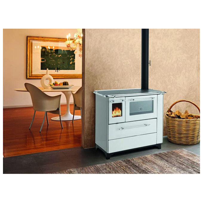 Palazzetti Lelio, Cucina a Legna Betty 4,5, 100x65x85h cm, Bianco