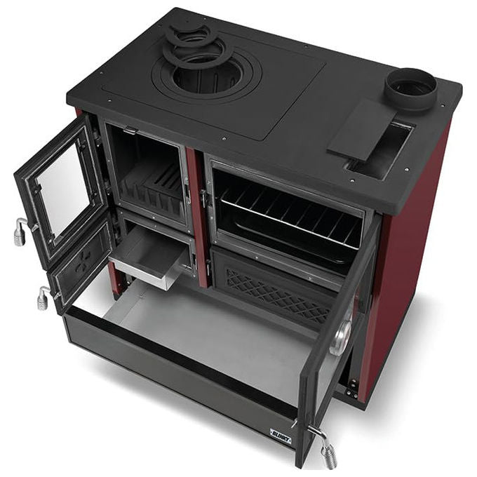 Blinky, Stufa a Legna con Forno Rossella, 9,1kW, 120 m2, Rossa