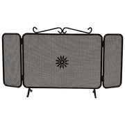 Parascintille in ferro battuto con ante, 90x48,5 cm
