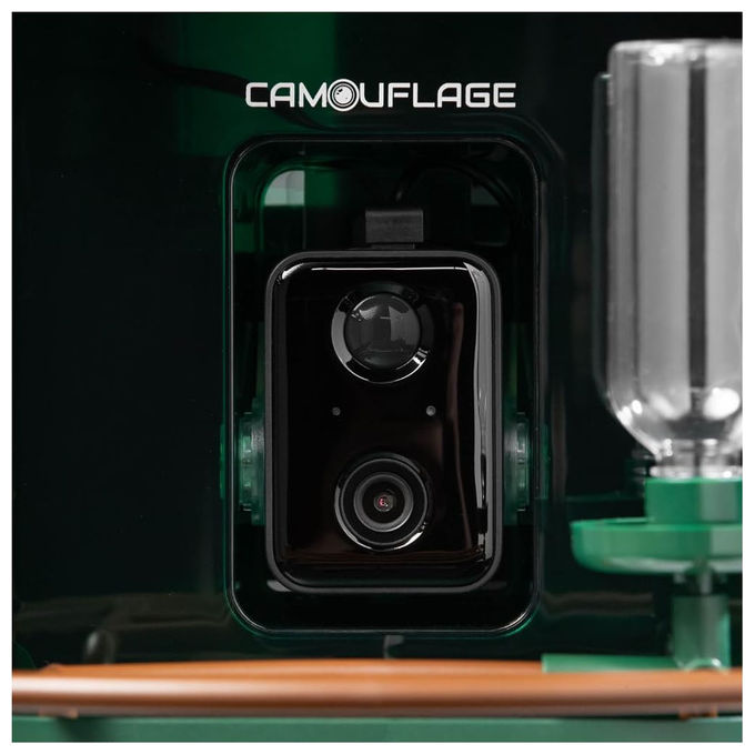 Camouflage, Mangiatoia Uccelli WiFi, Telecamera HD, Visione Notturna, Rilevamento Intelligente, EZ Birdfeed