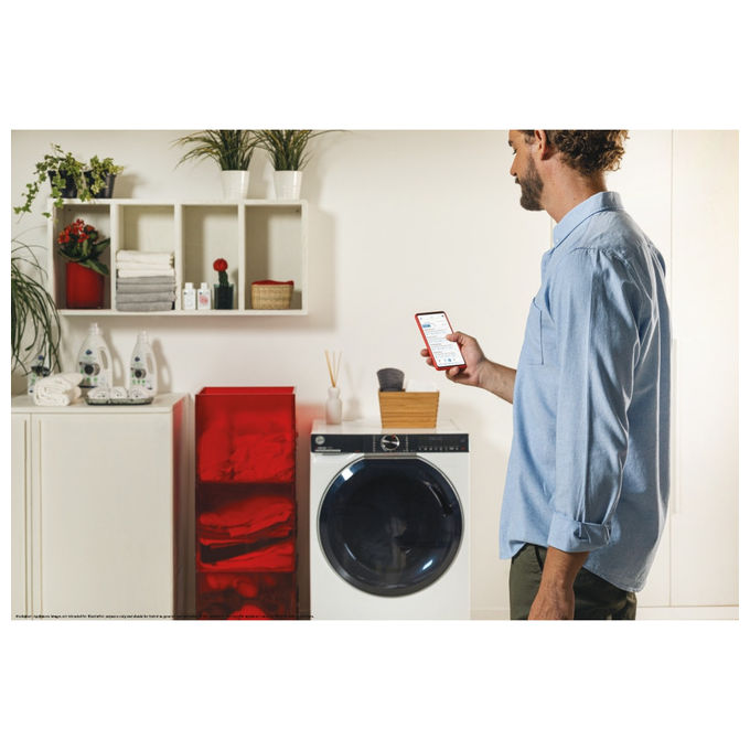Hoover H7W 610MBC8-S H-Wash 700 Lavatrice Frontale 10 Kg 1600 rpm Classe A Wi-Fi Vapore Hygiene (85x60x57 cm) colore Bianco