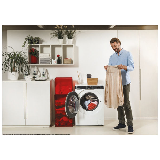 Hoover H7W 610MBC8-S H-Wash 700 Lavatrice Frontale 10 Kg 1600 rpm Classe A Wi-Fi Vapore Hygiene (85x60x57 cm) colore Bianco