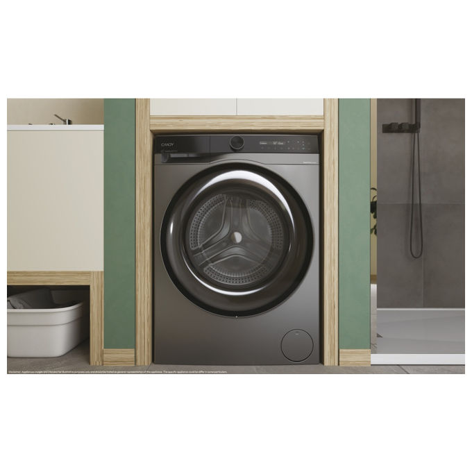 Candy BS 49SB8G-S Lavatrice Slim 9 Kg 1400 rpm Classe A Vapore Wi-Fi (85x60x52 cm) colore Antracite