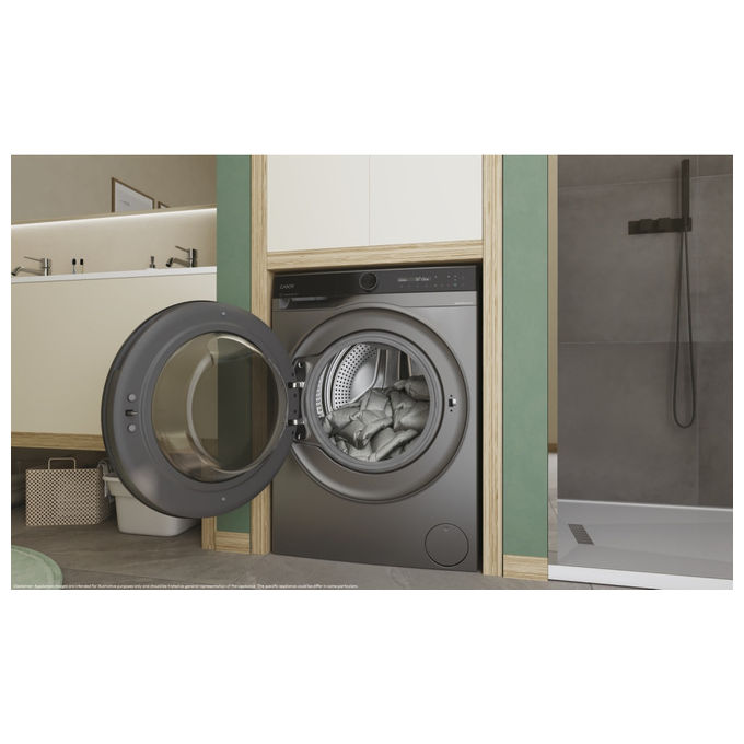 Candy BS 49SB8G-S Lavatrice Slim 9 Kg 1400 rpm Classe A Vapore Wi-Fi (85x60x52 cm) colore Antracite