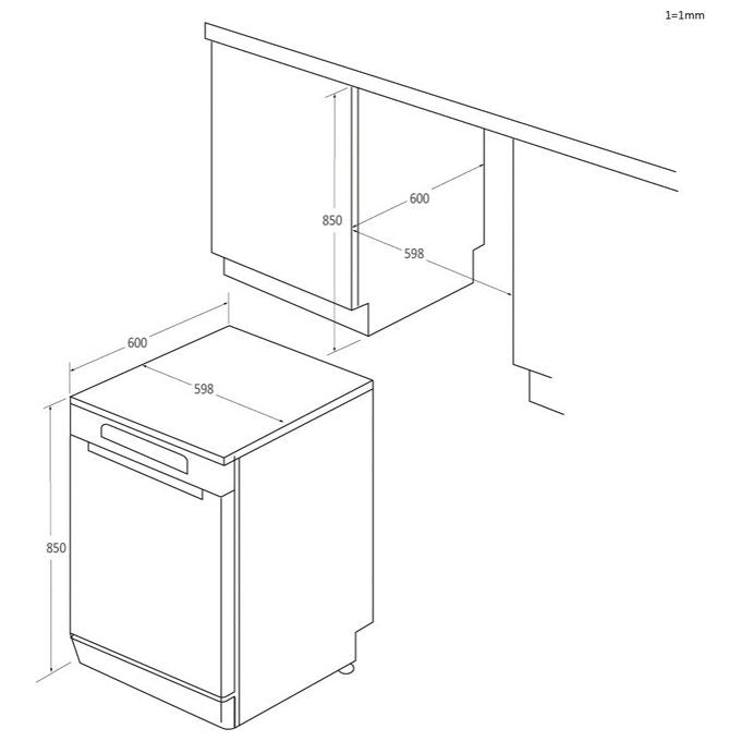 Candy CF 3E7L0S RapidO Lavastoviglie Libera installazione 13 coperti Classe E 47 dB Wi-Fi (85x60x60 cm) colore Acciaio inox