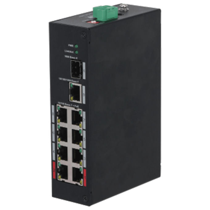 Dahua Technology, Switch PoE, 8 Porte PoE, 10 Porte, PFS3110-8ET-96-V2, Nero