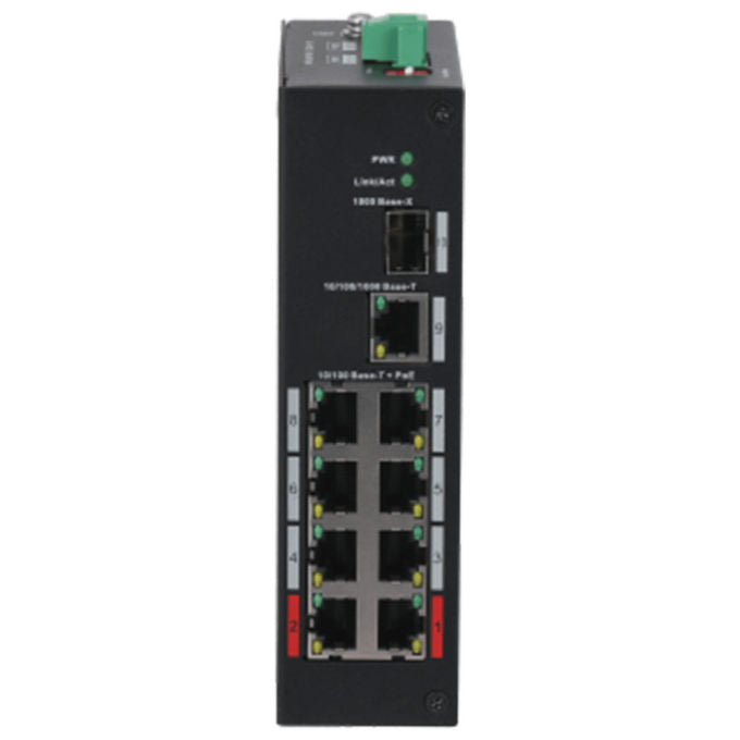 Dahua Technology, Switch PoE, 8 Porte PoE, 10 Porte, PFS3110-8ET-96-V2, Nero