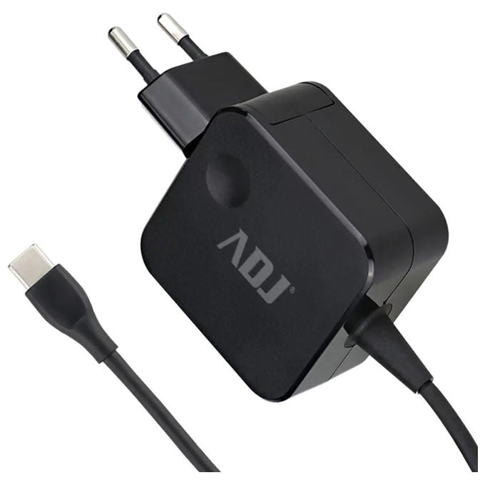 Adj, Alimentatore Notebook USB-C, 65W, Compatibile Apple Lenovo Dell
