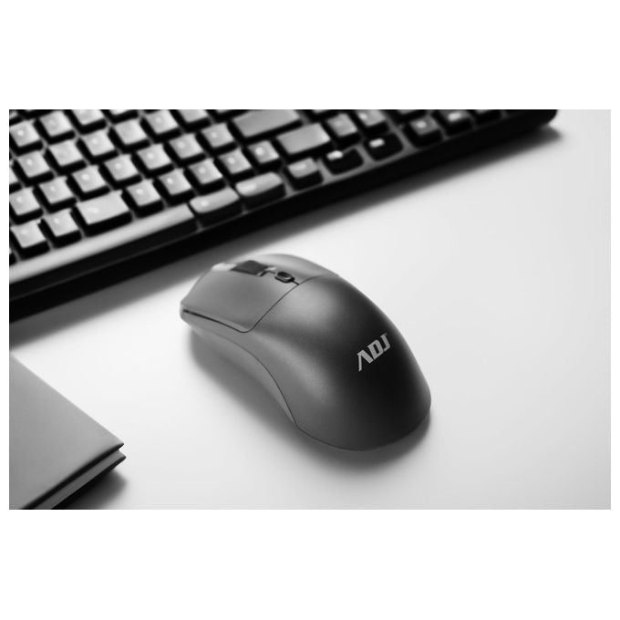 Adj, Mouse Wireless, Ricaricabile Type-C, 1600 DPI, 3 Tasti, PlugandPlay