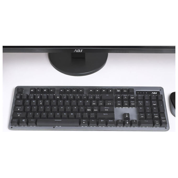 Adj, Tastiera Meccanica Bryck, 104 Tasti, Layout Italiano, Retroilluminazione LED, Nera