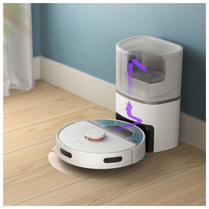 Philips XU3110-02 HomeRun 3000 Series Aqua Robot Aspirapolvere e Lavapavimenti 4000 Pa 0,35 L autonomia 230 min Wi-Fi colore Grigio