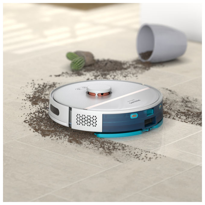Philips XU3110-02 HomeRun 3000 Series Aqua Robot Aspirapolvere e Lavapavimenti 4000 Pa 0,35 L autonomia 230 min Wi-Fi colore Grigio
