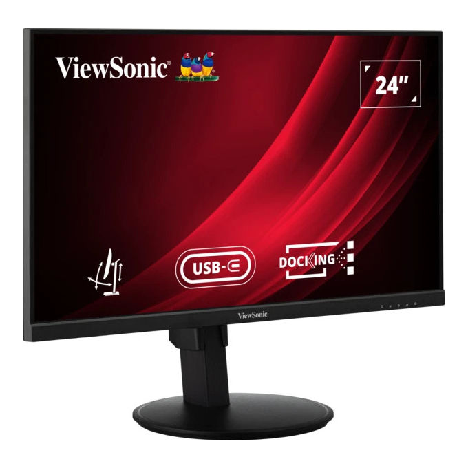 Viewsonic, Monitor 24'' IPS Full HD, VG2409U-2, Hub USB-C, Regolabile, Nero