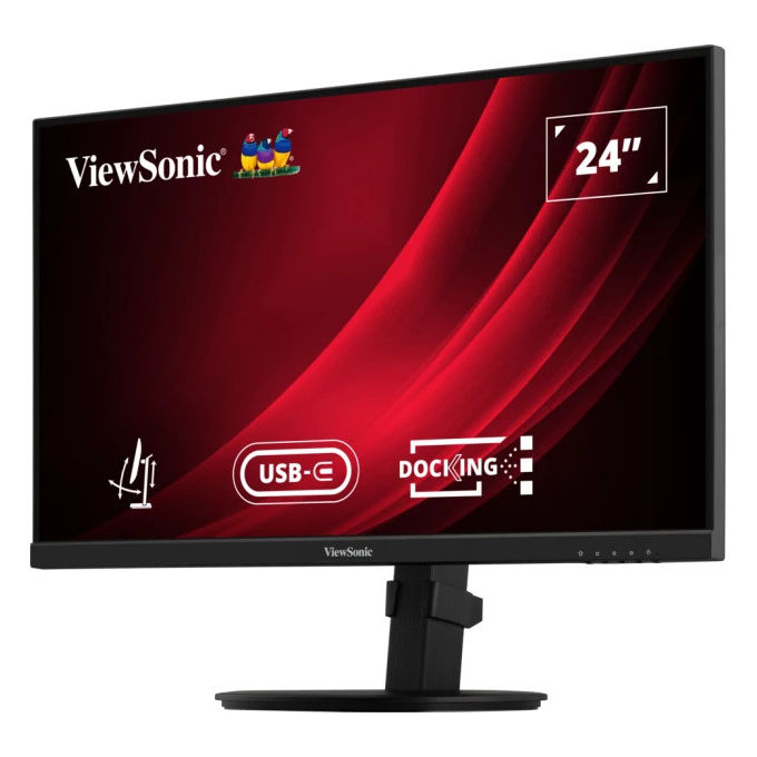 Viewsonic, Monitor 24'' IPS Full HD, VG2409U-2, Hub USB-C, Regolabile, Nero