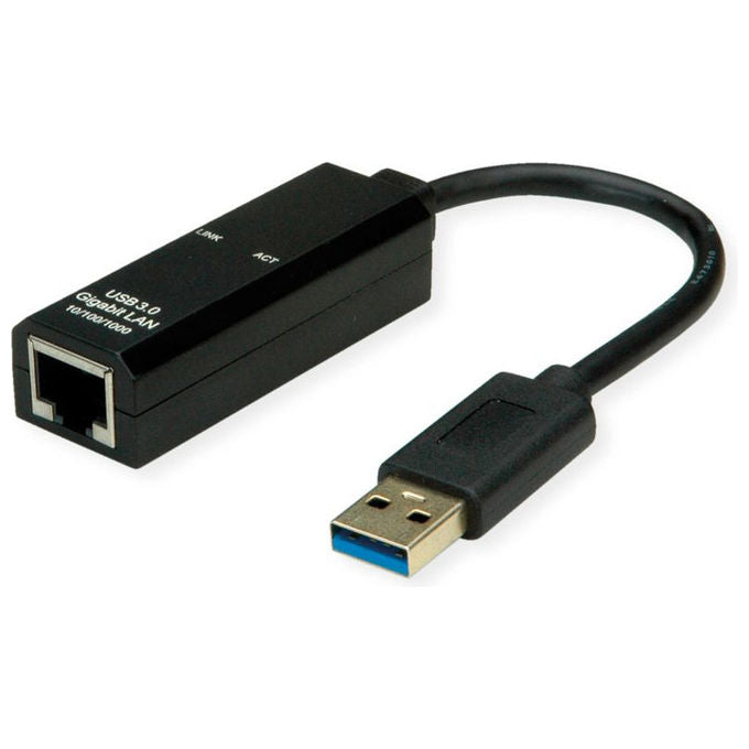 Value, Adattatore USB 3.0 a Gigabit Ethernet, Nero, RJ-45