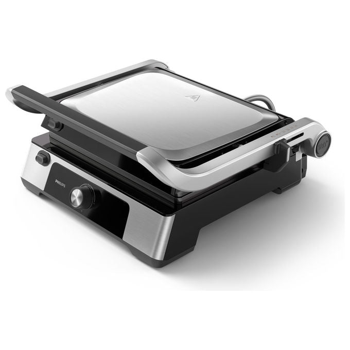 Philips HD6301-90 Serie 5000 Grill Elettrico Bistecchiera 2200W Apertura 180° Piastre Rimovibili colore Nero