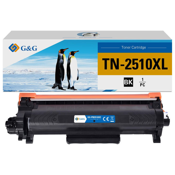 GandG, Toner Compatibile Brother TN-2510 XL, Nero, Alta Capacita', 3000 Pagine